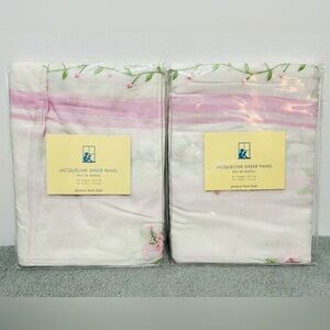 New! Pottery Barn Kids Jacqueline Sheer Panel Floral Curtains Set of 2